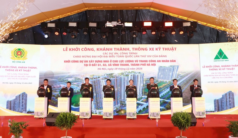 Khởi công Dự án xây dựng nhà ở cho lực lượng vũ trang CAND tại xã Vĩnh Thanh