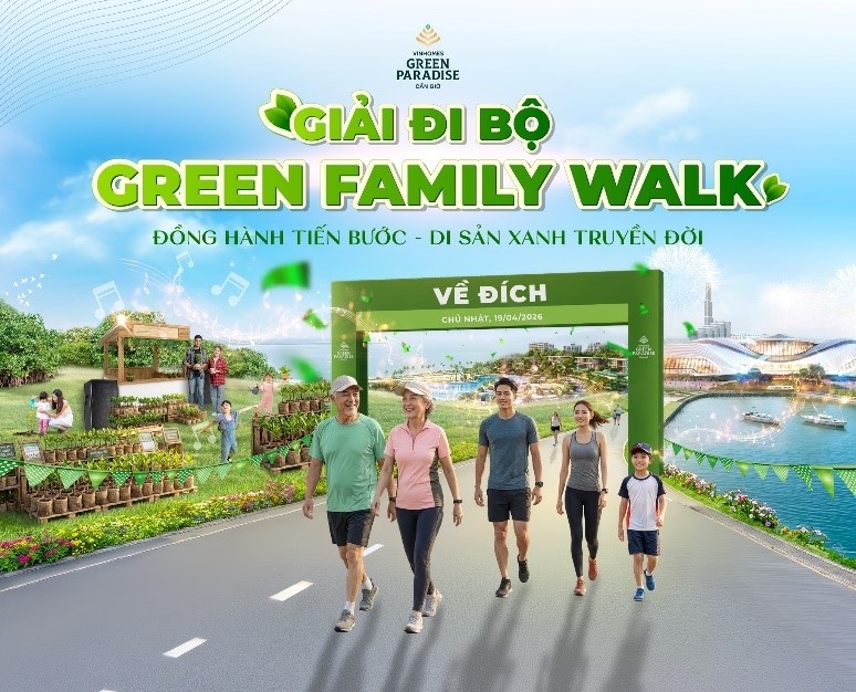 Giải đi bộ Green Family Walk: Hành trình “3 trong 1” tại Vinhomes Green Paradise