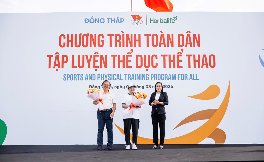 Hơn 1.000 người tham dự Chương trình “Toàn dân tập luyện thể dục thể thao” năm 2026 tại Đồng Tháp
