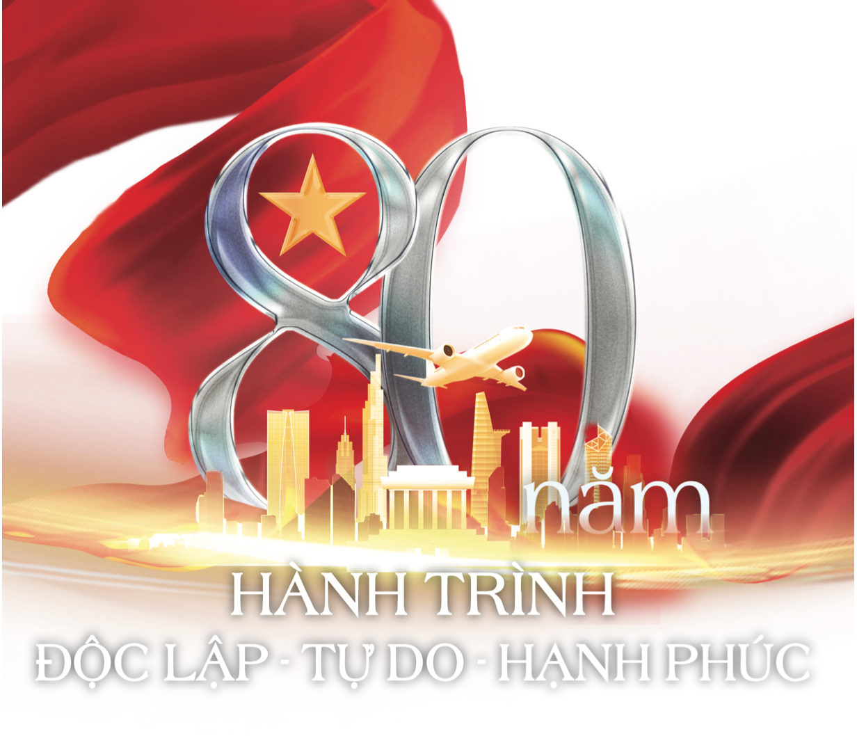 Biểu trưng thành tựu đất nước 80 năm: Được thiết kế giàu biểu tượng và ý nghĩa