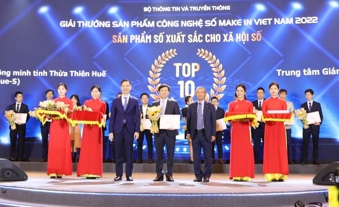 Nền tảng Hue-S đạt giải thưởng sản phẩm số xuất sắc cho xã hội số.