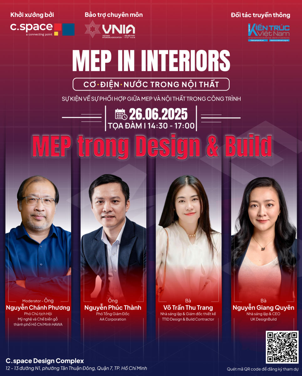 Các diễn giả sẽ xuất hiện trong tọa đàm “MEP trong Design & Build” ngày 26/6.
