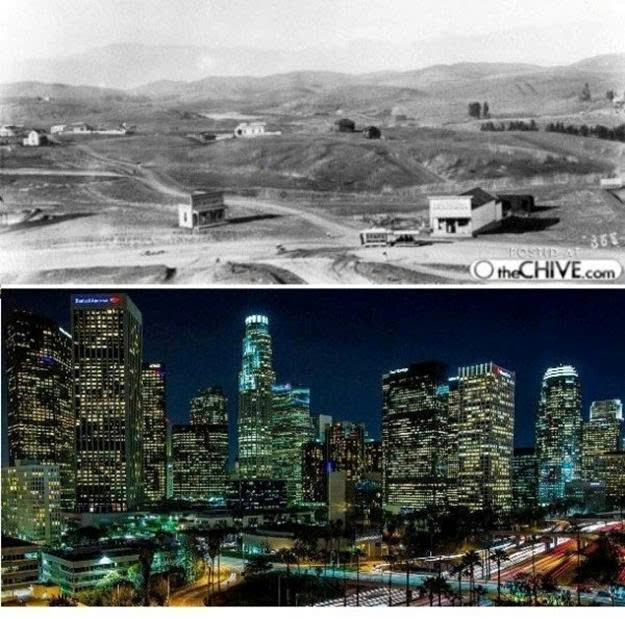 Los Angeles, California, Mỹ năm 1878 và ngày nay.