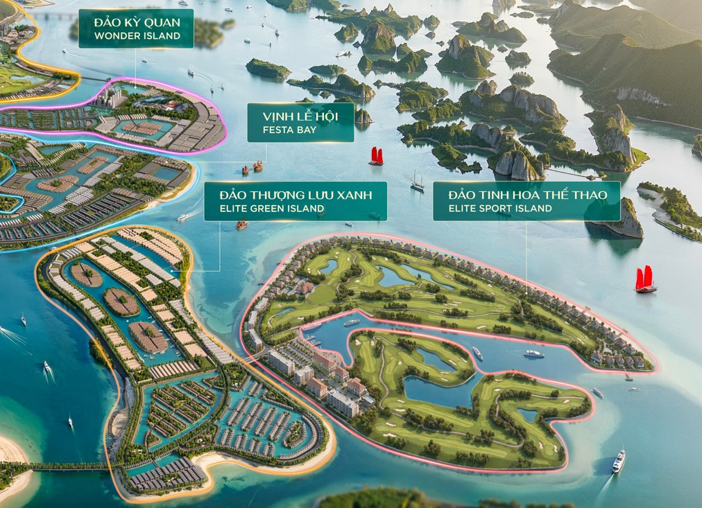 Vinhomes kiến tạo Đảo Tinh hoa Thể thao 900ha bên vịnh di sản, vượt xa quy mô các đô thị thể thao lớn nhất thế giới